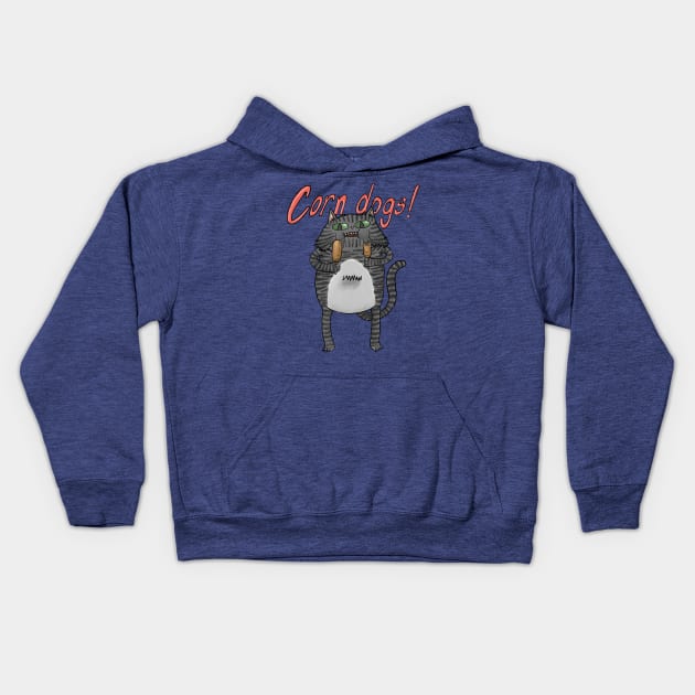 Corn Dogs! Kids Hoodie by famousdinosaurs